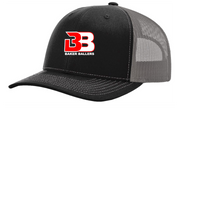 Baker Ballers embroidered black and grey trucker snap back hat