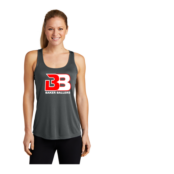 BAKER BALLERS LADIES DRIFIT RACERBACK TANK GREY