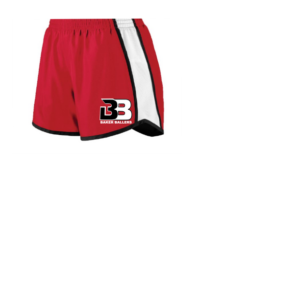 BAKER BALLERS TEAM SHORTS RED GIRLS OR LADIES SIZES