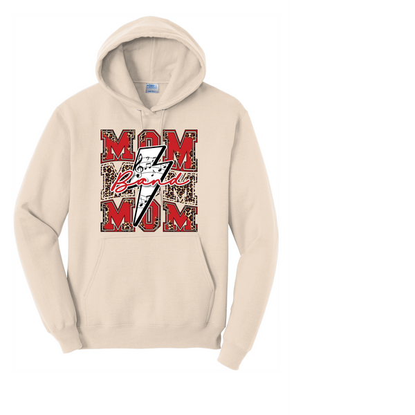 BAND  MOM BOLT CHEETAH PRINT NATURAL UNISEX  HOODIE