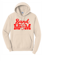 BAND MOM HOODIE UNISEX LONG SLEEVE NATURAL ,RED OR BLACK