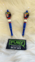 BOOTS AND AMERICAN FLAG CUSTOM INK PEN ROYAL RED WHITE