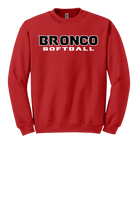 Middleburg Bronco softball crewneck sweatshirt red 50/50