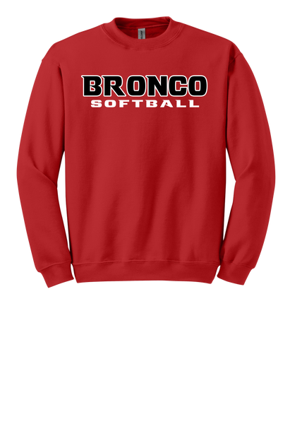 Middleburg Bronco softball crewneck sweatshirt red 50/50