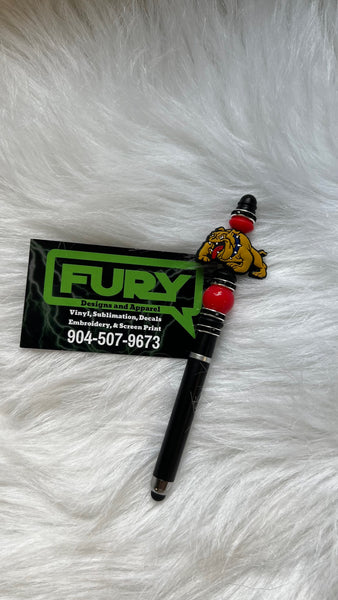 BULLDOG  CHARM BLACK PEN STYLUS