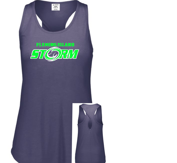 FLEMING ISLAND STORM LADIES LUX TANK TOP NAVY HEATHER