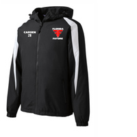 Florida Future team travel jacket w/Fleece lining embroid. BLACK AND WHITE