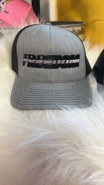 FREEDOM RICHARDSON EMBROIDERED HAT HTR GREY BLACK SNAP BACK