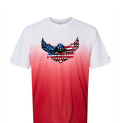 FREEDOM RED OMBRE DRIFIT EAGLE SHORT SLEEVE TEE