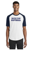 FSCJ SOFTALL UNISEX RAGLAN COTTON TEE NAVY AND WHITE