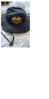 GAINESVILLE GOLD BLACK BUCKT HAT GOLD AND BLACK LEATHER PATCH