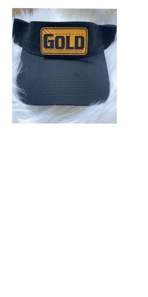 GAINESVILLE GOLD BLACK VISOR RECTANGLE GOLD AND BLACK LEATHER PATCH
