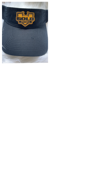 GAINESVILLE GOLD BLACK VISOR WITH HOMEPLATE  GOLD AND BLACK LEATHER PATCH