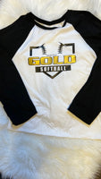 GAINESVILLE GOLD 3/4 RAGLAN TSHIRT UNISEX COTTON