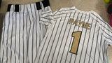 GAINESVILLE GOLD WHITE PINSTRIPE SUBLIMATED JERSEY  AND PANTS