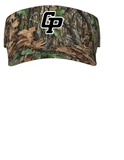 GOLD PREMIER CAMO VISOR WITH GP LOGO IN BLACK AND WHITE