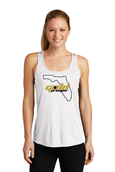 GOLD PREMIER LADIES RACERBACK DRIFIT TANK STATE DESIGN