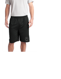 GOLD PREMIER  GP LOGO MENS  BLACK POCKETED MESH SHORTS 9 " INSEAM
