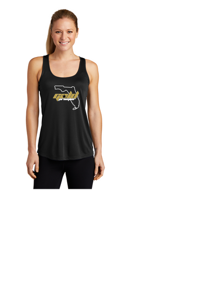 GOLD PREMIER LADIES BELLA CANVAS RACERBACK  FLOWY TANK