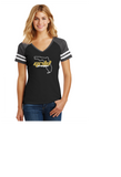 GOLD PREMIER LADIES GAME TEE BLACK/GREY COTTON  SHORT SLEEVE