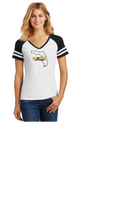 GOLD PREMIER LADIES GAME TEE WHITE BLACK SHORT SLEEVE