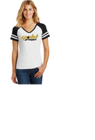GOLD PREMIER LADIES GAME TEE WHITE BLACK SHORT SLEEVE