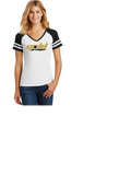 GOLD PREMIER LADIES GAME TEE WHITE BLACK SHORT SLEEVE