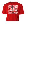 BALDWIN INDIANS COLOR GUARD RED COTTON UNISEX TEE SHIRT SLEEVE WHITE LEOPARD FLAGS