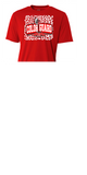 BALDWIN INDIANS COLOR GUARD RED COTTON UNISEX TEE SHIRT SLEEVE WHITE LEOPARD FLAGS
