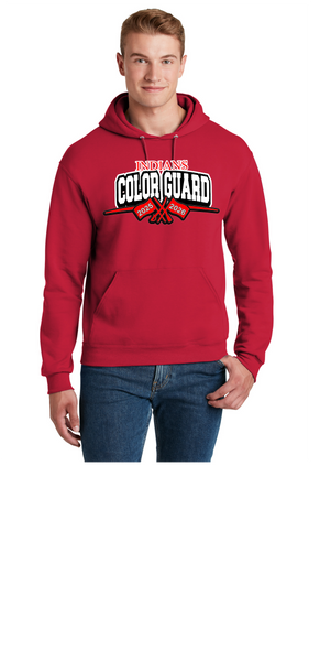 BALDWIN INDIANS COLOR GUARD RED UNISEX HOODIE 50/50