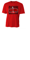 BALDWIN INDIANS COLOR GUARD RED COTTON UNISEX TEE SHIRT SLEEVE WHITE LEOPARD FLAGS
