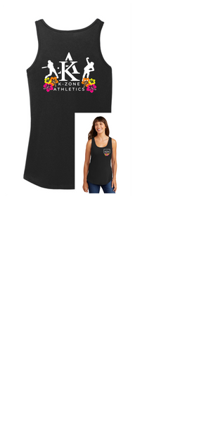 K ZONE ATHLETICS ladies fit cotton tank black