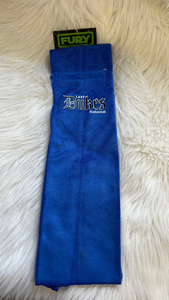 LADY DUKES NATIONAL PITCHING TOWEL ROYAL  OR  BLACK VELCRO AROUND BELT