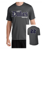 LADY DUKES NATIONAL DARK GREY   COTTON TEE SHORT SLEEVE OPTIONAL NUMBER AND NAME