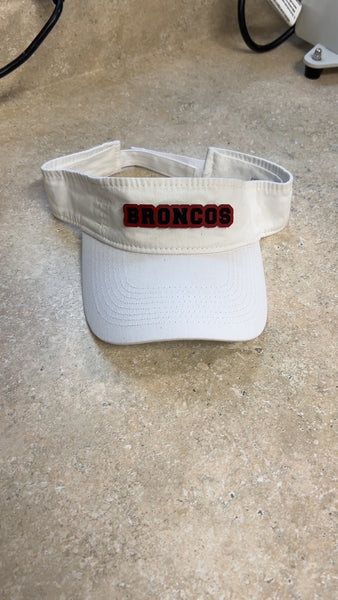 MIDDLEBURG BRONCO SOFTBALL WHITE VISOR RED BLACK LEATHER PATCH