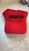 MIDDLEBURG BRONCO SOFTBALL WHITE VISOR RED BLACK LEATHER PATCH