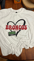 MIDDLEBURG BRONCOS SOFTBALL  HEART ON A COTTON SHORT SLEEVE TEE