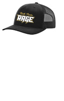 NORTH FLORIDA RAGE TRUCKER HAT EMBROIDERED  ALL BLACK