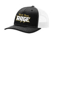 NORTH FLORIDA RAGE BLACK AND WHITE TRUCKER SNAP BACK  HAT EMBROIDERED