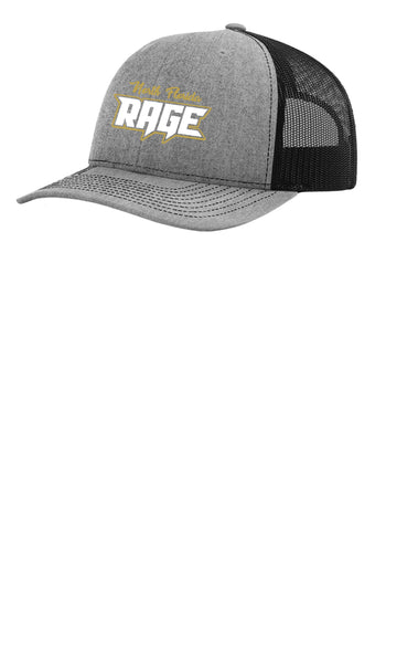 NORTH FLORIDA RAGE TRUCKER HAT HEATHER GREY AND BLACK