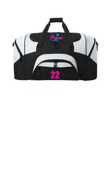 PRIME SOFTBALL TEAM DUFFEL TRAVEL BAG 13X27X13 W/ NUMBER