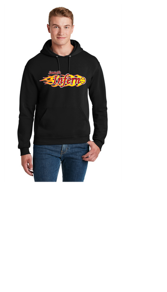 SANTA FE INFERNO BLACK UNISEX HOODIE  50/50