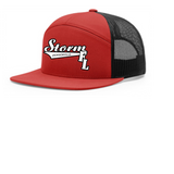 STORM JAX RICHARSON 7 PANEL FLAT BILL TRUCKER HAT EMBROIDERED