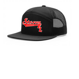 STORM JAX RICHARSON 7 PANEL FLAT BILL TRUCKER HAT EMBROIDERED