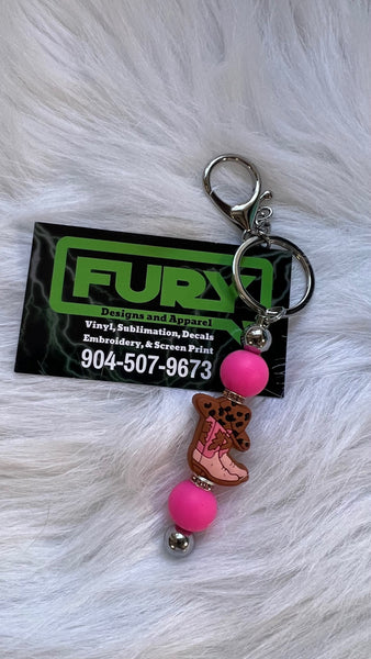 THESE BOOTS ARE MADE FOR DANCING SILVER KEYCHAIN