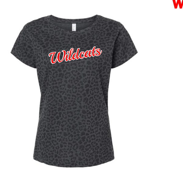 WILDCATS LADIES LEOPARD TRIBLEND SHORT SLEEVE TEE