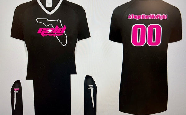Gold Premier 8u Menendez Breast Cancer Jersey 2025 black and white