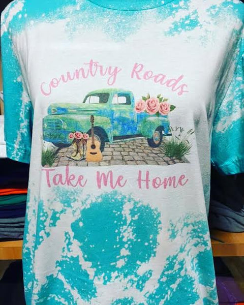 COUNTRY ROADS TAKE ME HOME BELLA COTTON TEE TURQUOISE