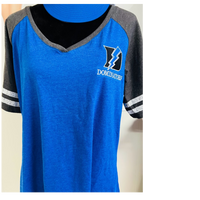 DOMINATORS LADIES GAME DAY SS TEE ROYAL AND GREY