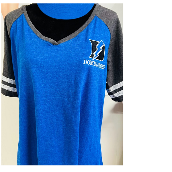 DOMINATORS LADIES GAME DAY SS TEE ROYAL AND GREY